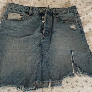 Free People denim skirt.